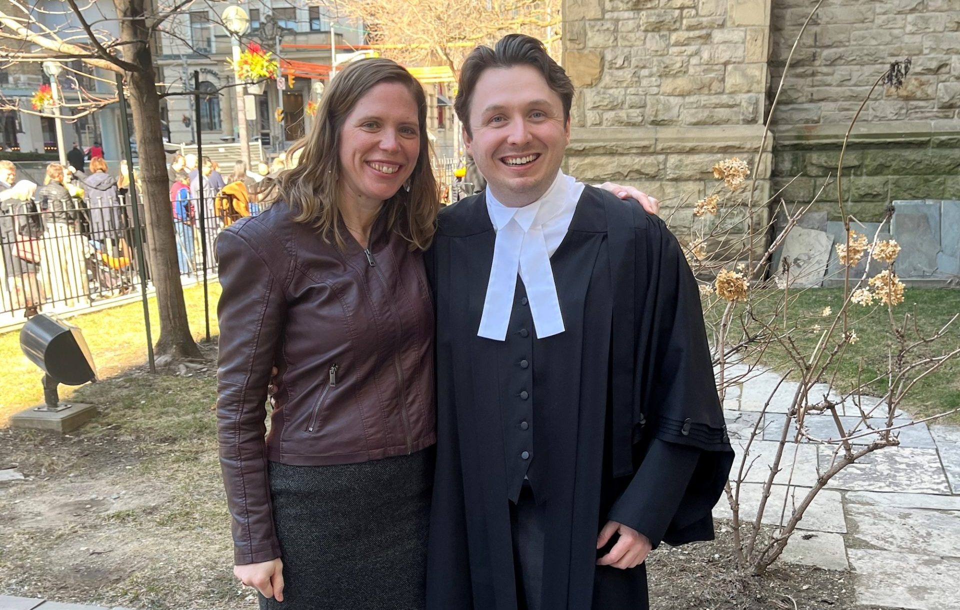 Karen Wheaton and Tyler O'Brien from Brown Lawyers attend the Bar Ceremony in Toronto, March 2024